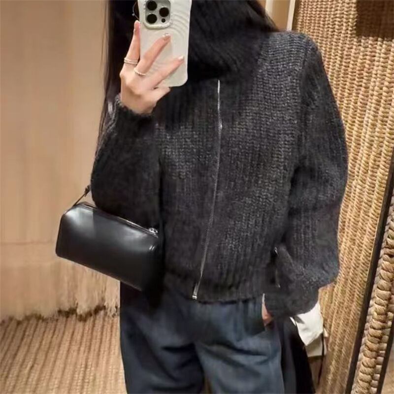 【outer】ハイネックニットカーディガン Q7317