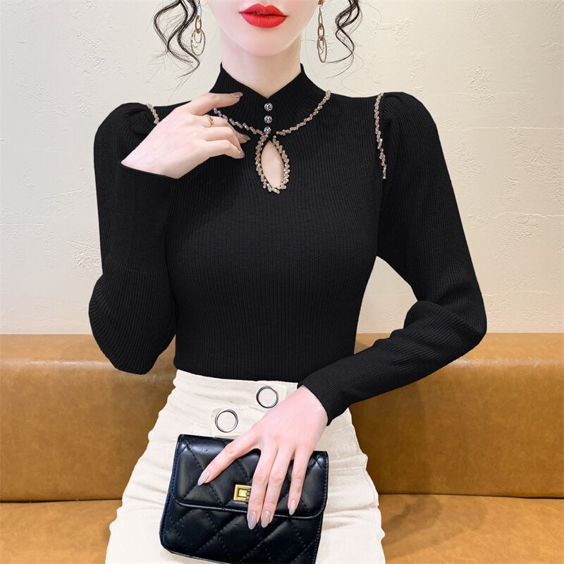 【tops】ビジューニットトップス　M28221