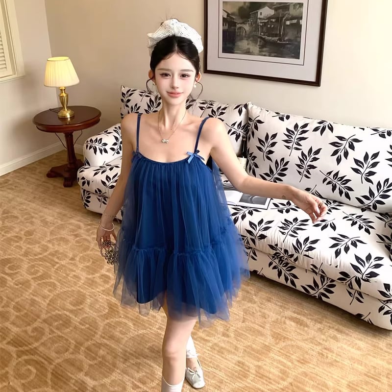 【dress】チュールミニキャミワンピース Q8346
