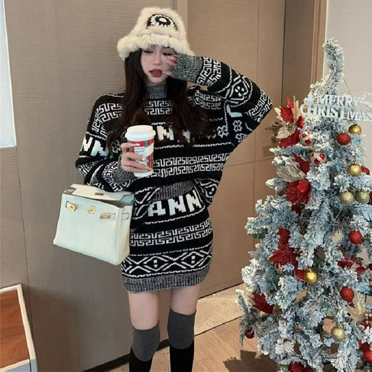 【set】ニットトップス+スカートセットアップG18223