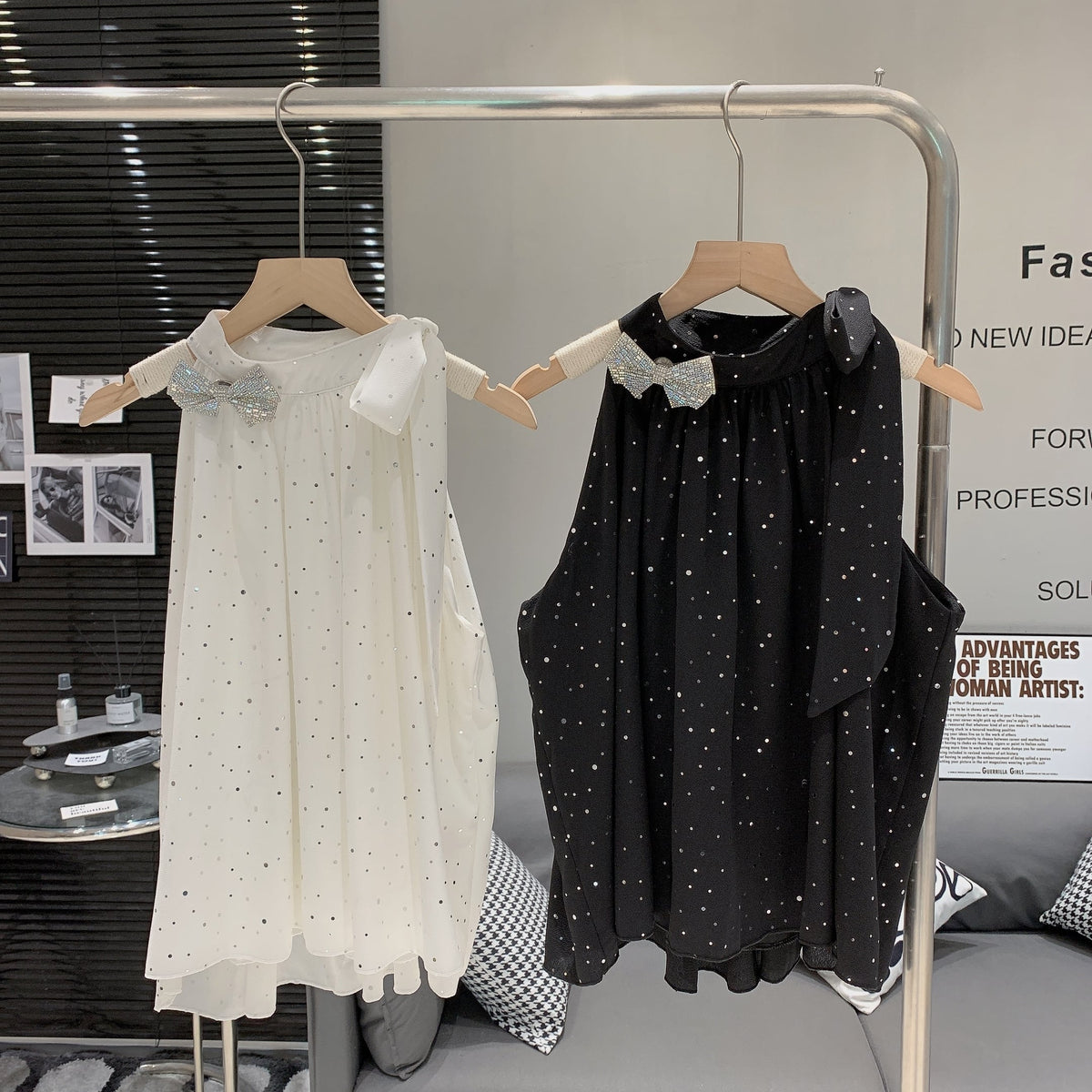 【tops】ノースリーブリボン付きトップス　M24982