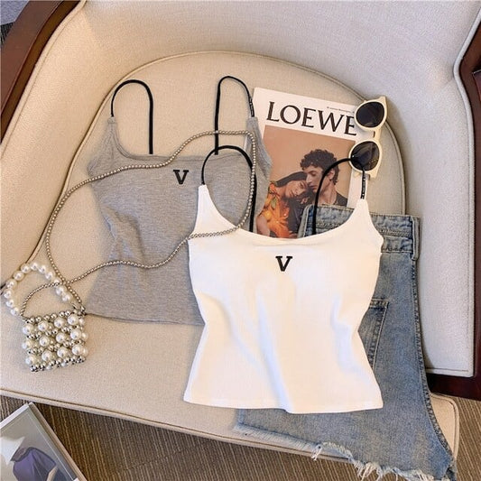 【tops】2色ニットキャミソールF7366