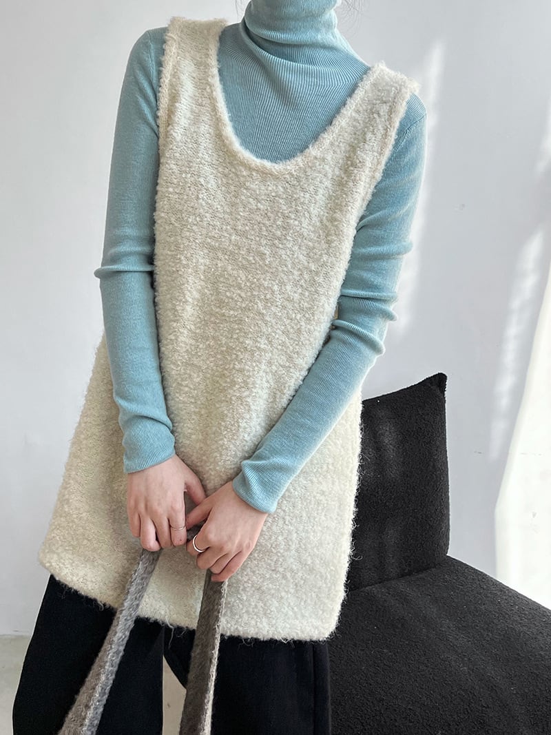 【dress】ノースリーブボアワンピース　N2888