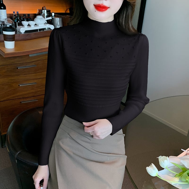 【tops】パールニットトップス　M27553