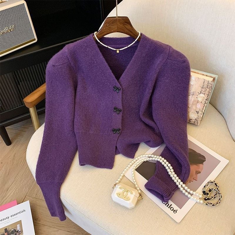 【outer】Vネックニットカーデ　M26413