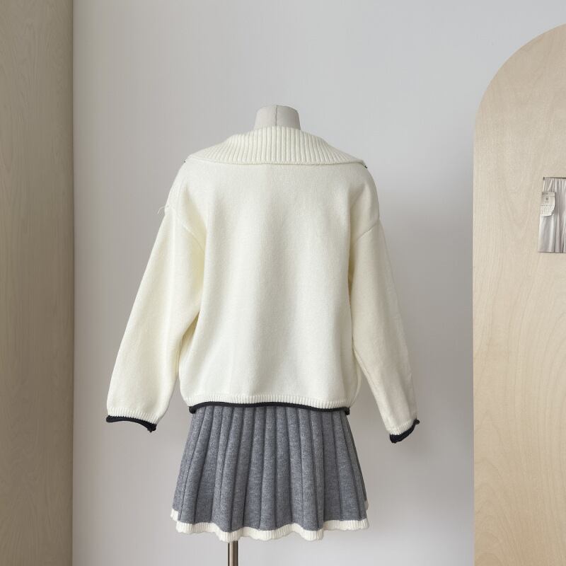 【set】ニットセーター×プリーツスカートセット　M27791
