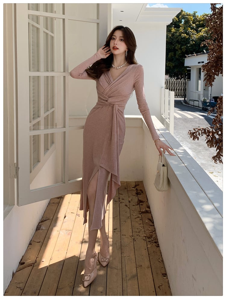 【dress】Vネックワンピース　M29498