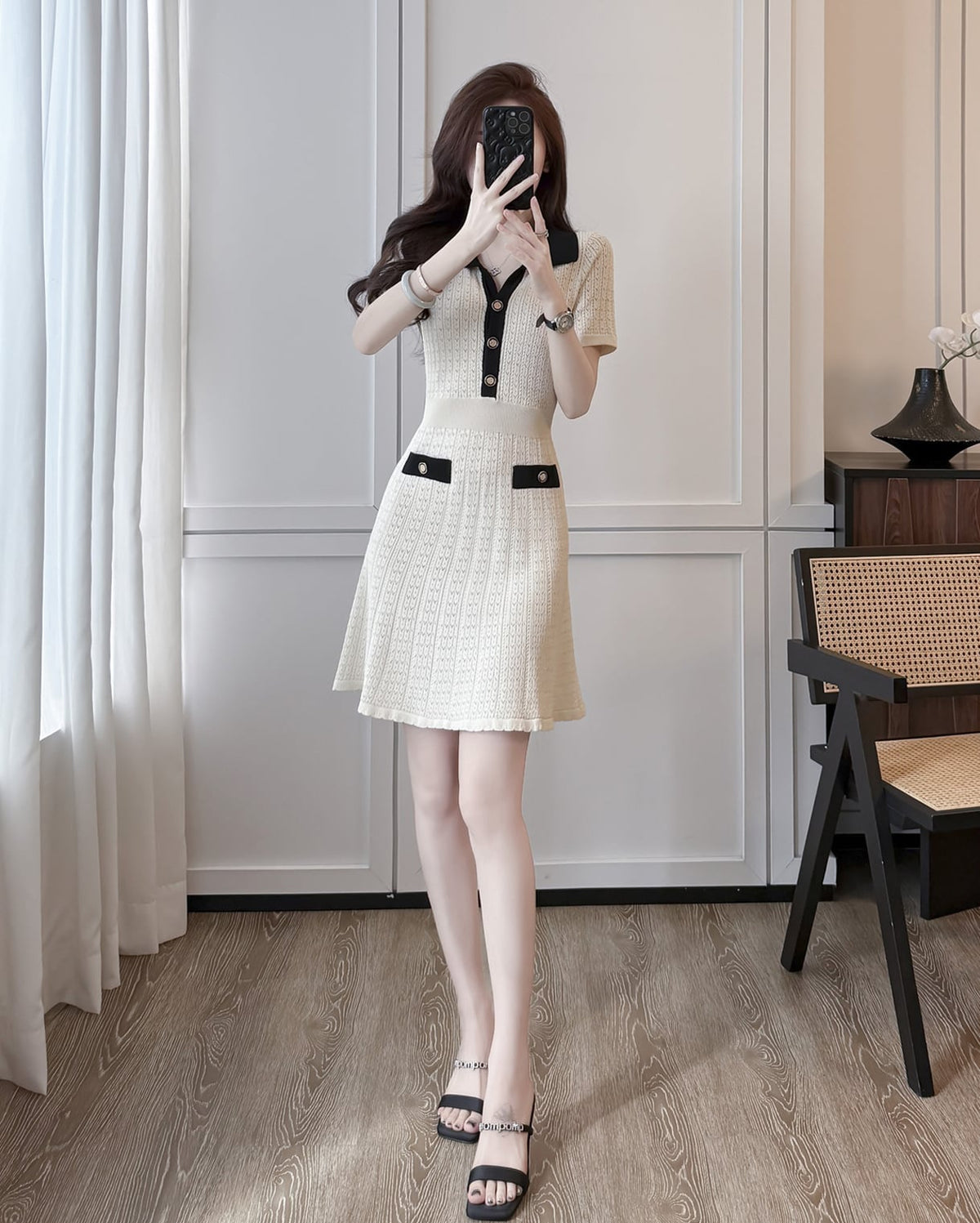 【dress】Aラインニットワンピース Q8468