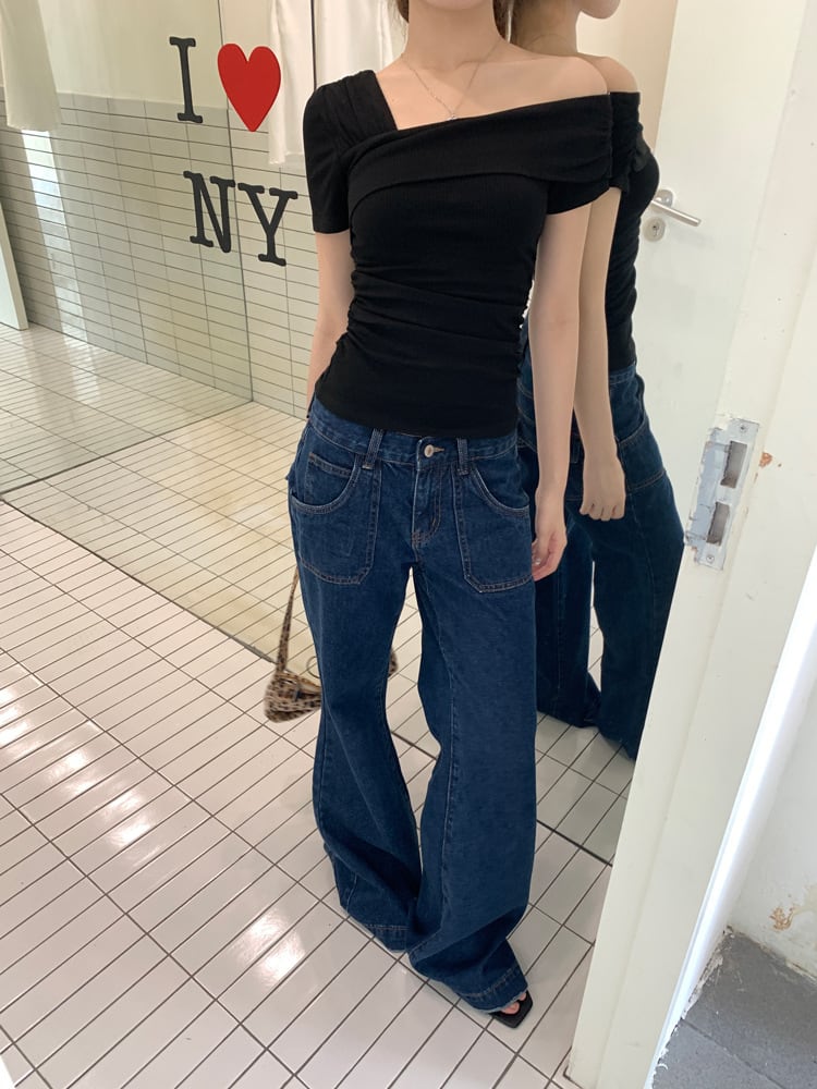 【tops】オフショルダーTシャツ　M25053