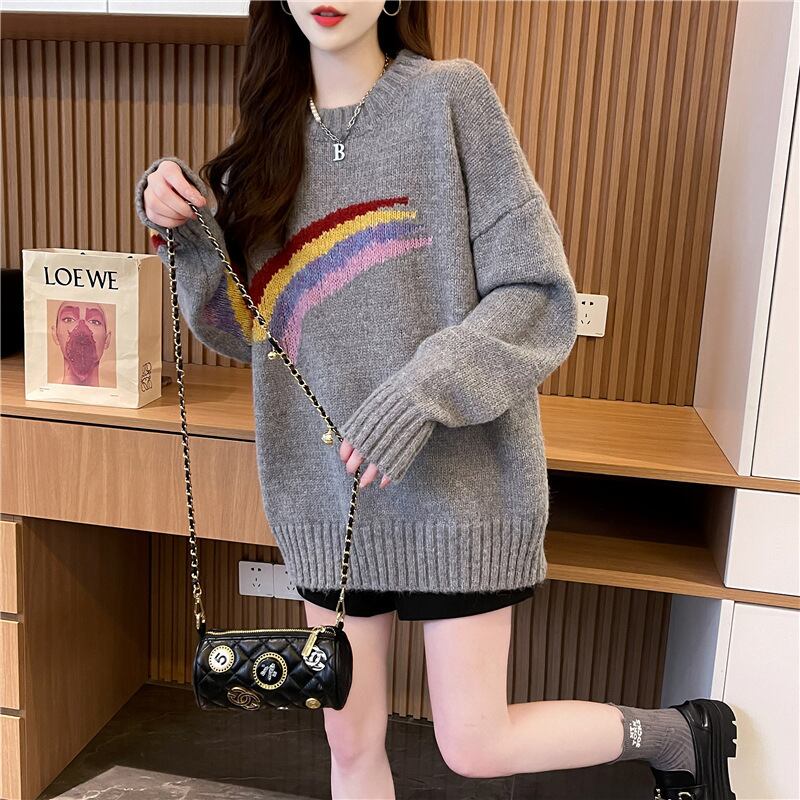 【tops】クルーネックニットセーター　M18542