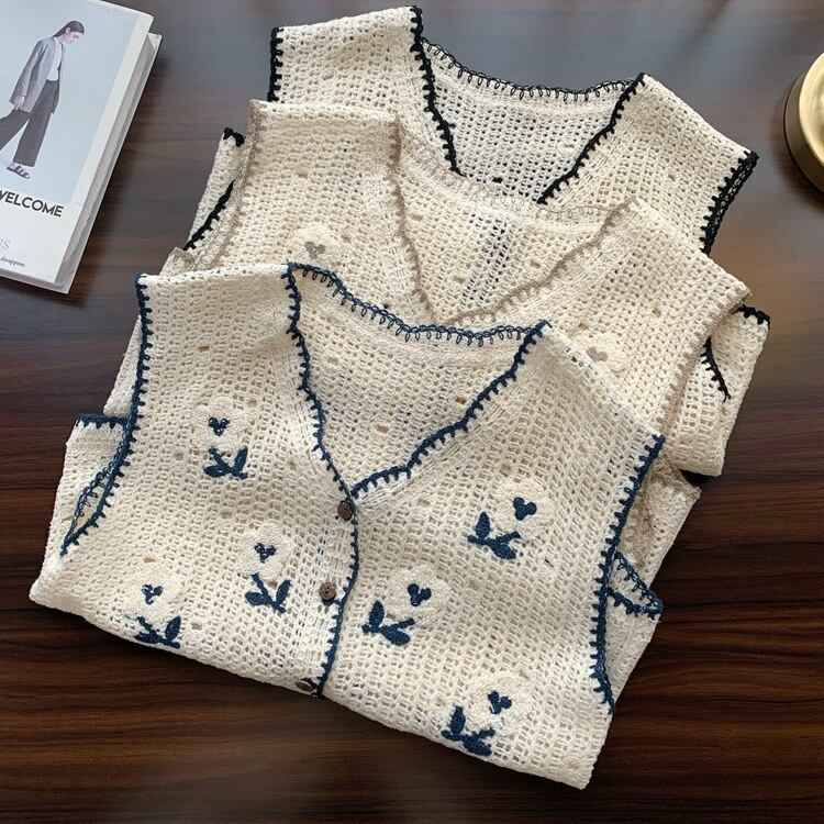 【tops】ジャカードニットベスト　M29422