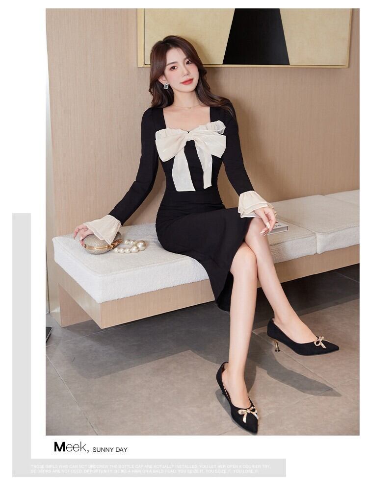 【dress】リボン付きデートワンピース　M18660