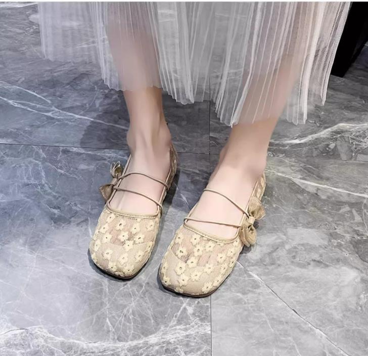 【shoes】3色レースフラットシューズF7473