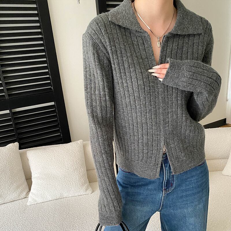 【outer】Wジップニットカーディガン Q7489