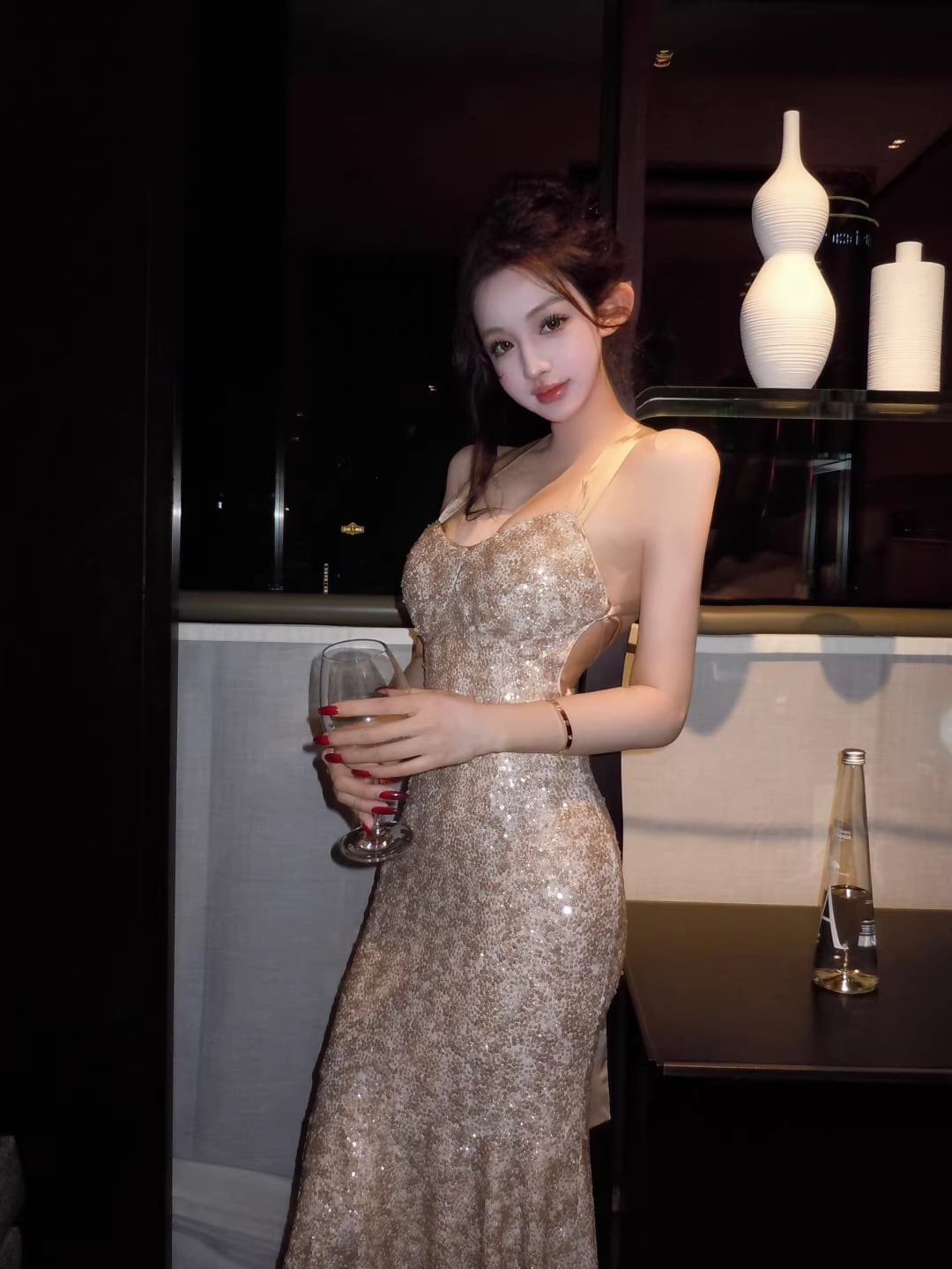 【dress】バックレスマーメイドドレス Q7907
