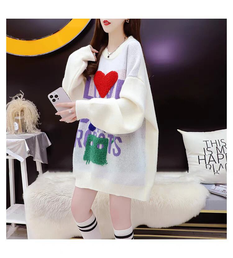 【tops】ニットセーター韓国系着心地良いゆったり　M17550