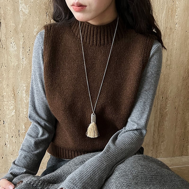 【outer】バックオープンニットベスト Q7096