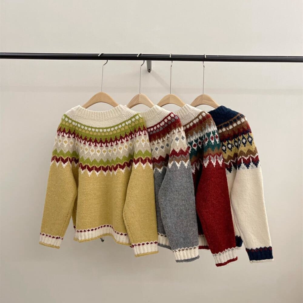 【outer】ジャカードニットカーデ　M27110