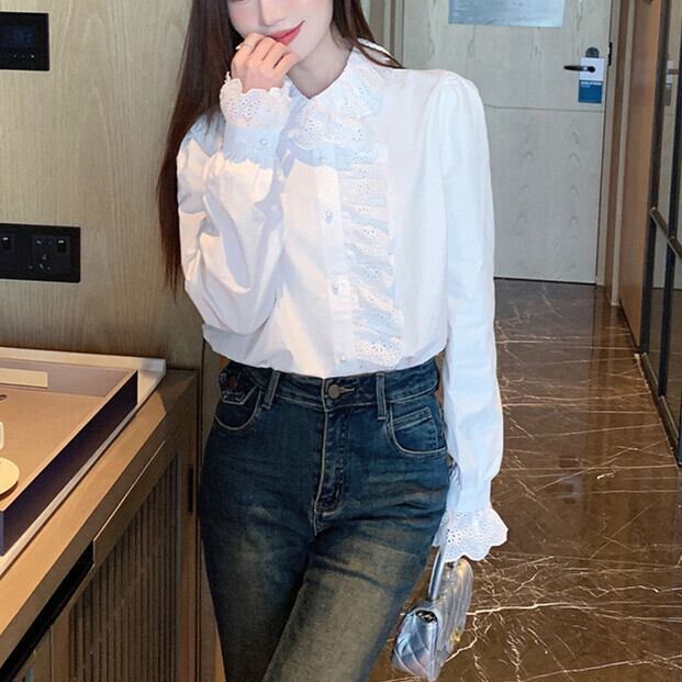【tops】フリルシャツトップス　M29350