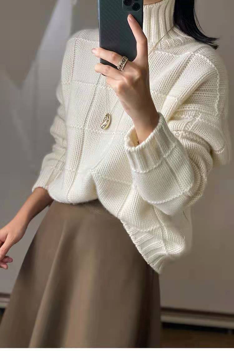 【tops】ハイネックニットセーター　M18312