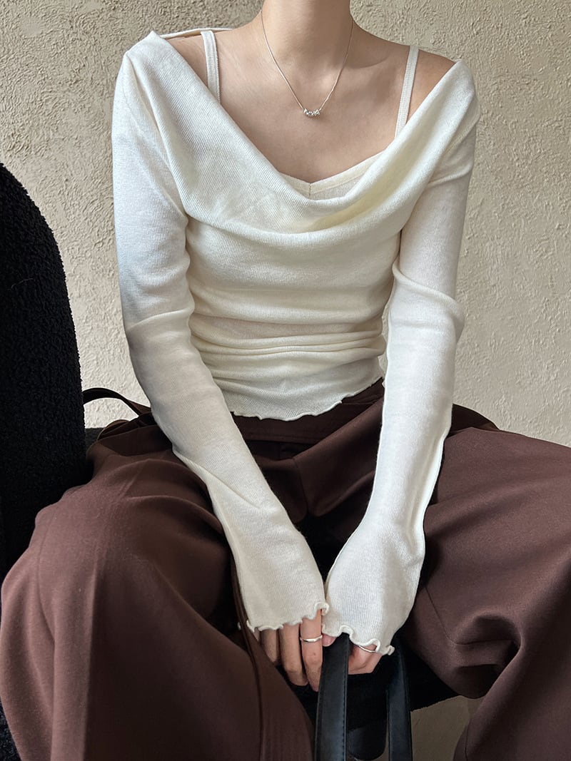 【tops】レイヤードニットトップス　N2875