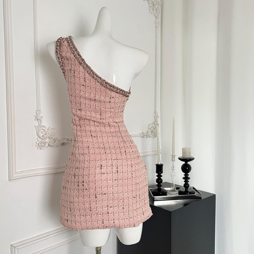 【dress】パールオフショルダーワンピース　M24268