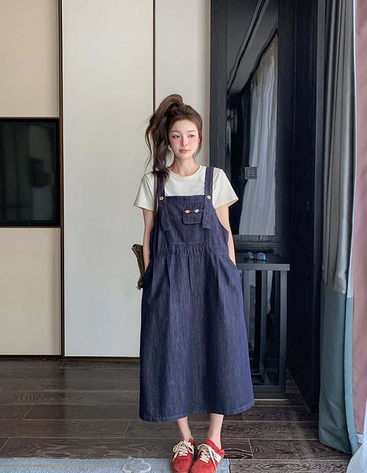 【dress】デニムサロペットスカート Q8321