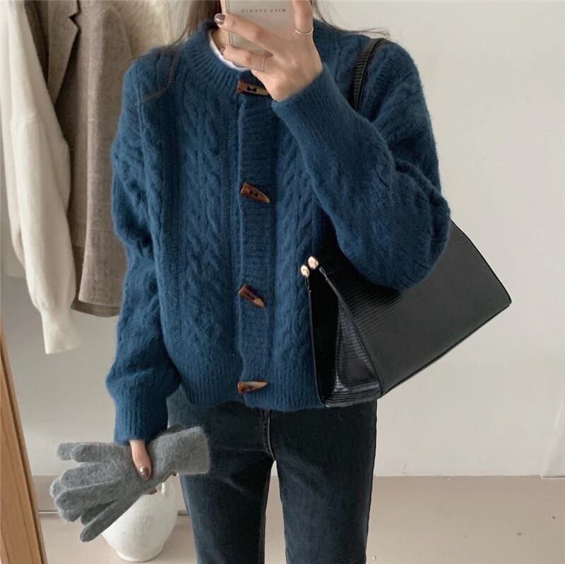 【outer】クルーネックニットカーデ　M27240