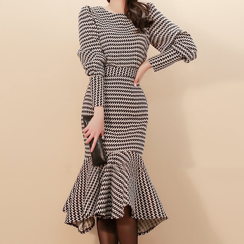 【set】上品な質感!気質満点体型カバートップス+タイトスカートファッション２点セット G2666