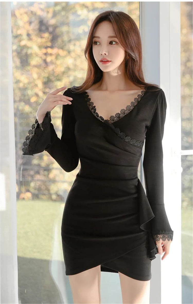 【dress】レース切り替えワンピース　M29491