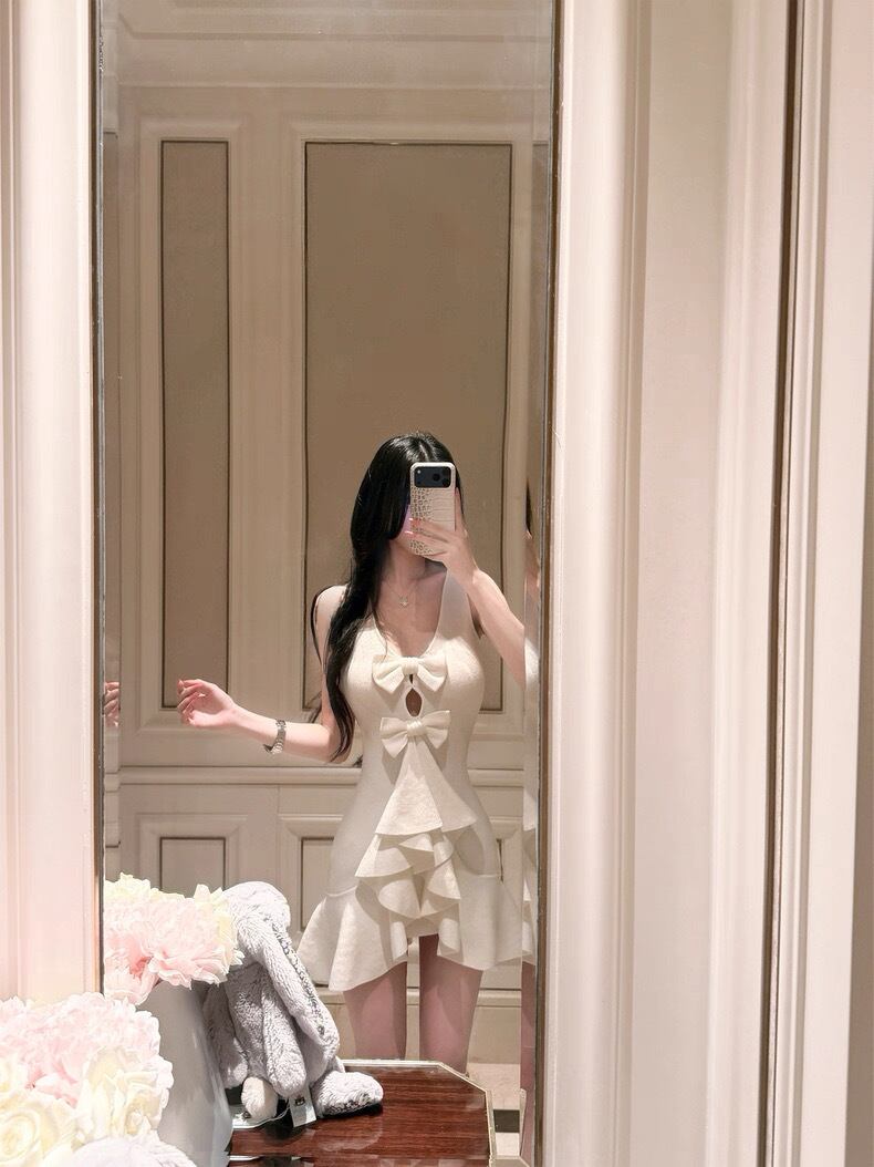 【dress】リボンミニワンピース　N3540