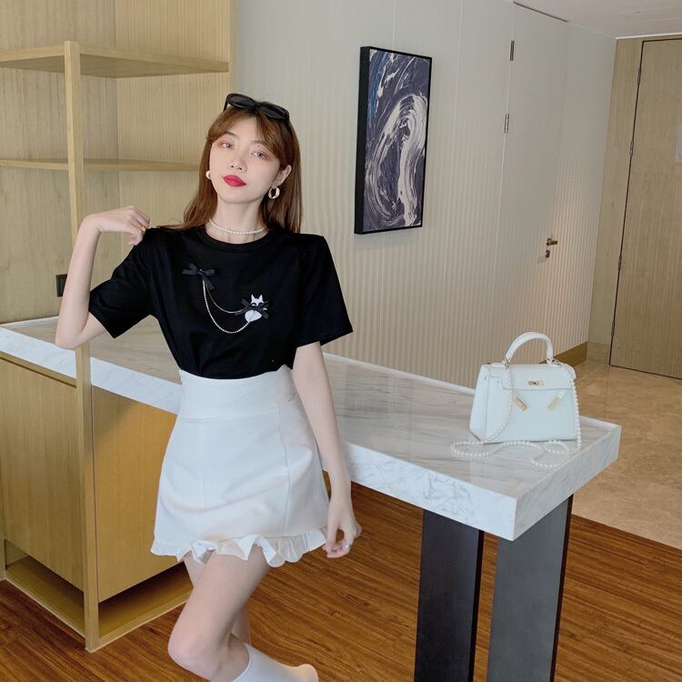 【bottoms】夏INS風Aライン合わせやすいボディラインショート丈スカートF0269