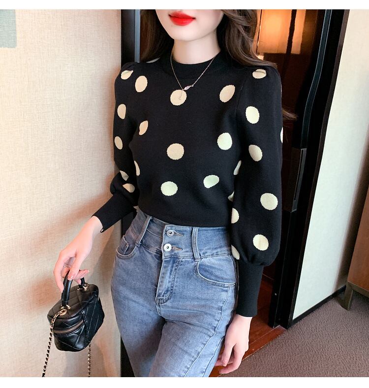 【tops】ドット柄ニットセーターG17322