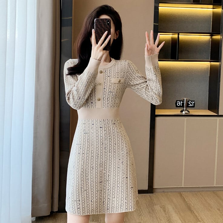 【dress】ニットワンピース　M25459