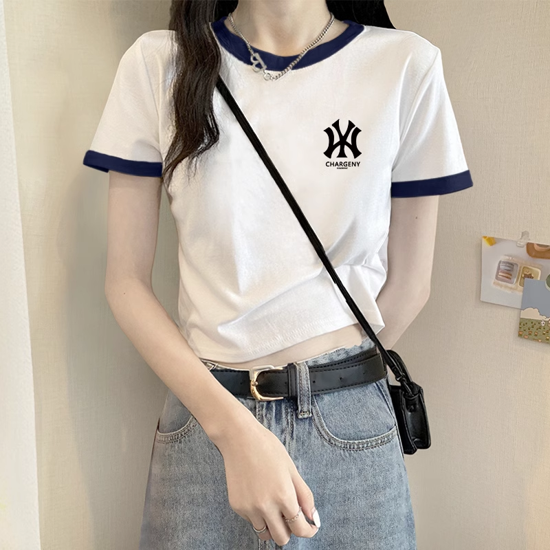 【tops】半袖英字柄TシャツF7724