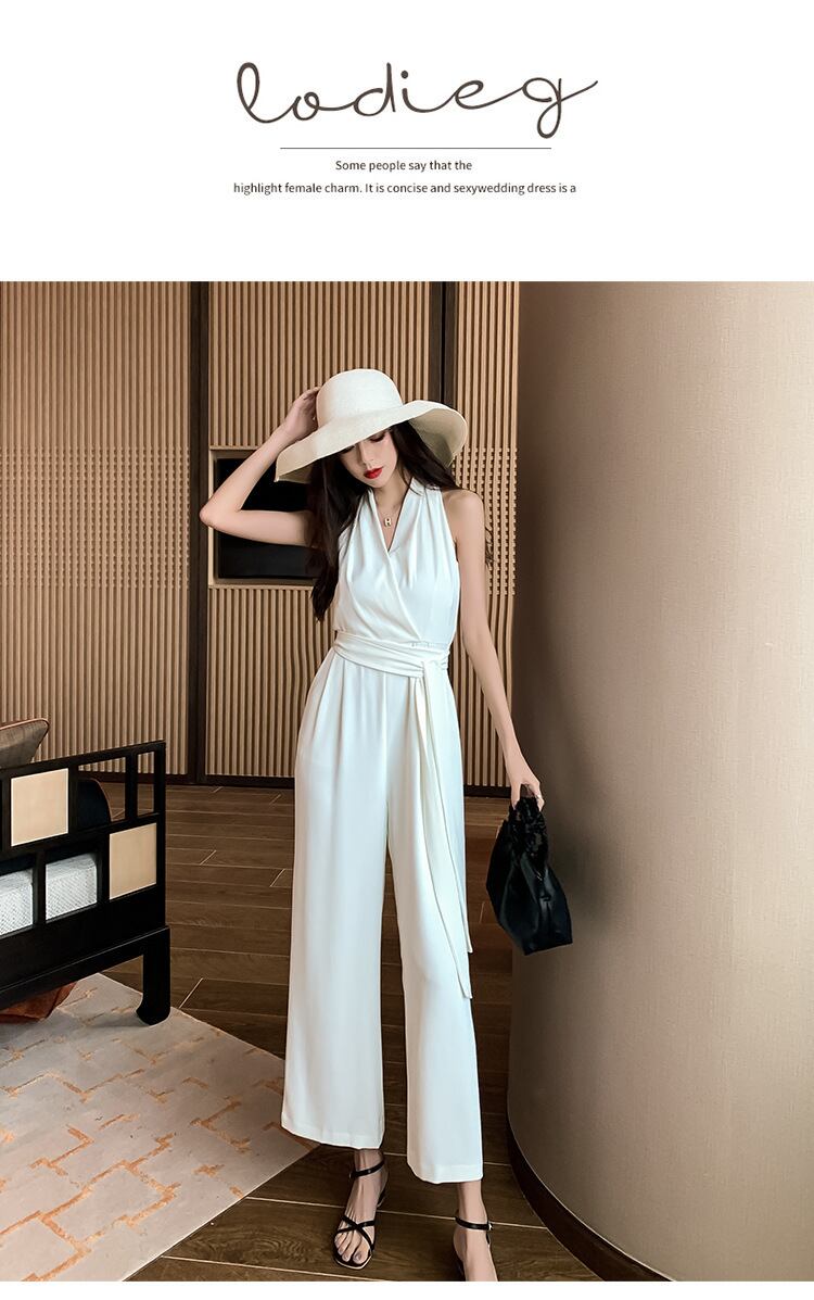 【set】気質満点レトロ夏着痩せハイウエストオールインワン G0709