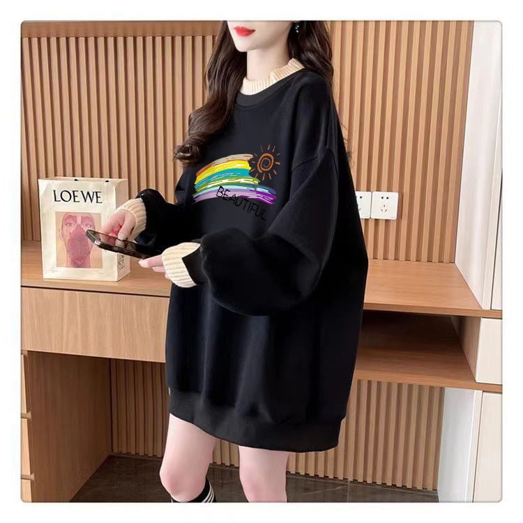【tops】裹起毛プリントプルオーバー　M28808
