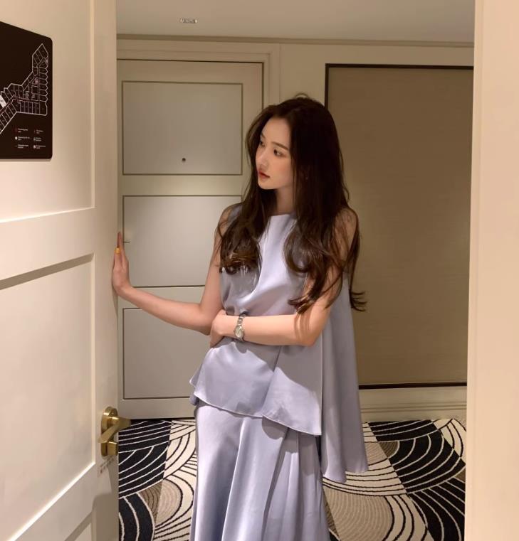 【set】イレギュラータンクトップ+スカート２点セットF7417