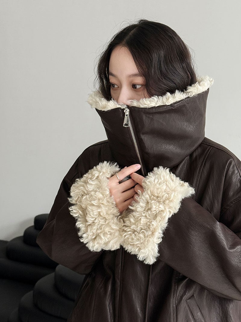 【outer】ファードッキングPUダウンコート Q7363