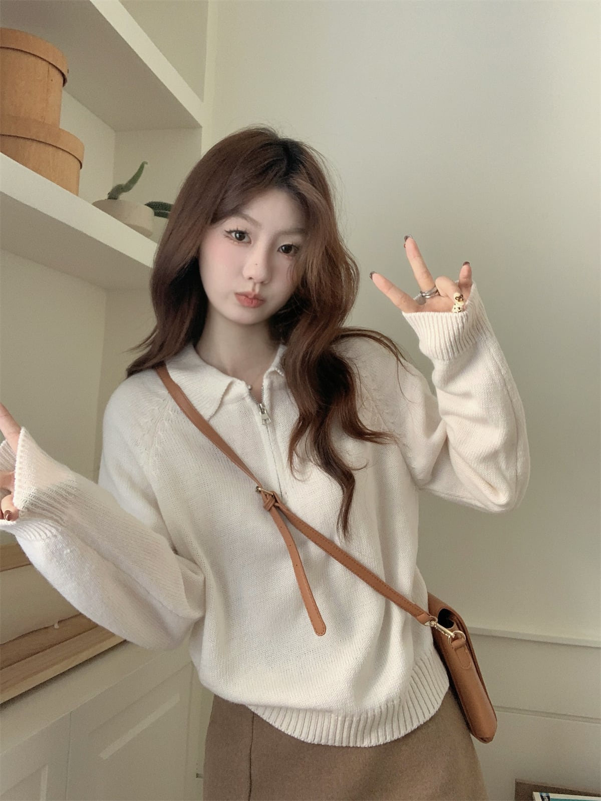 【tops】ファスナーニットセーター　M27061