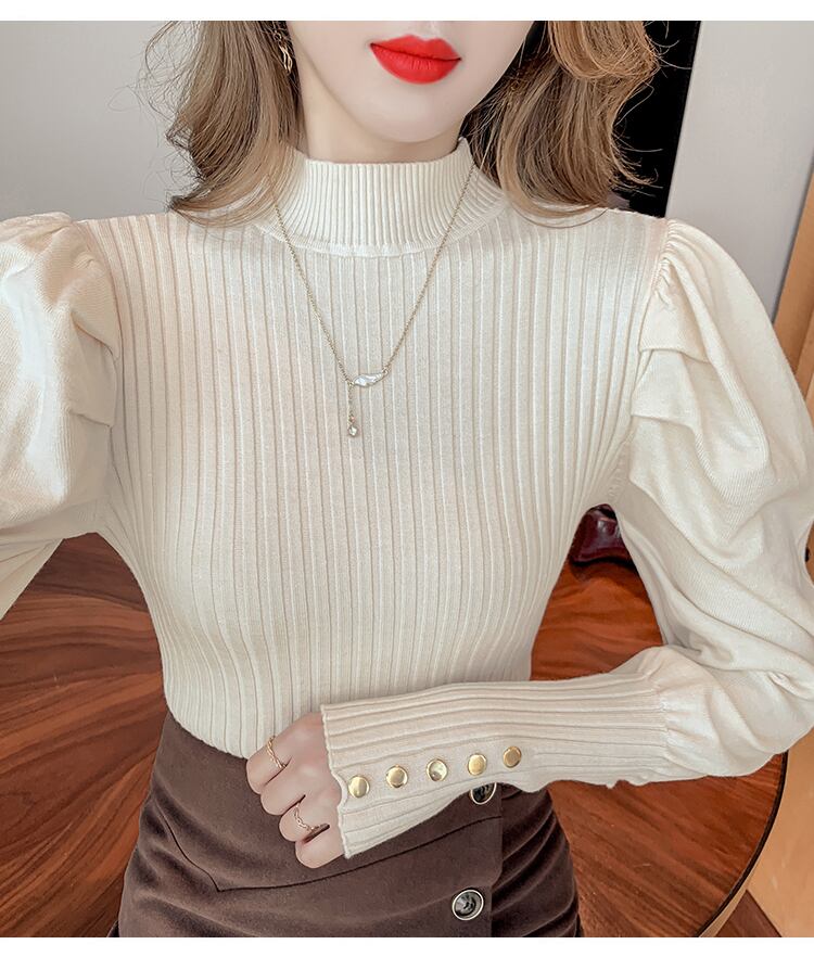 【tops】ランタンスリーブファッションスウィートニットセーター G4497