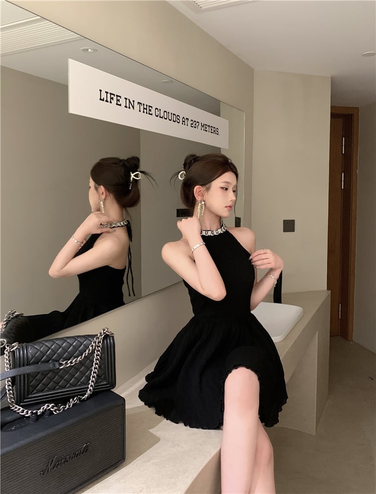 【dress】ビジューノースリーブワンピース　M24140