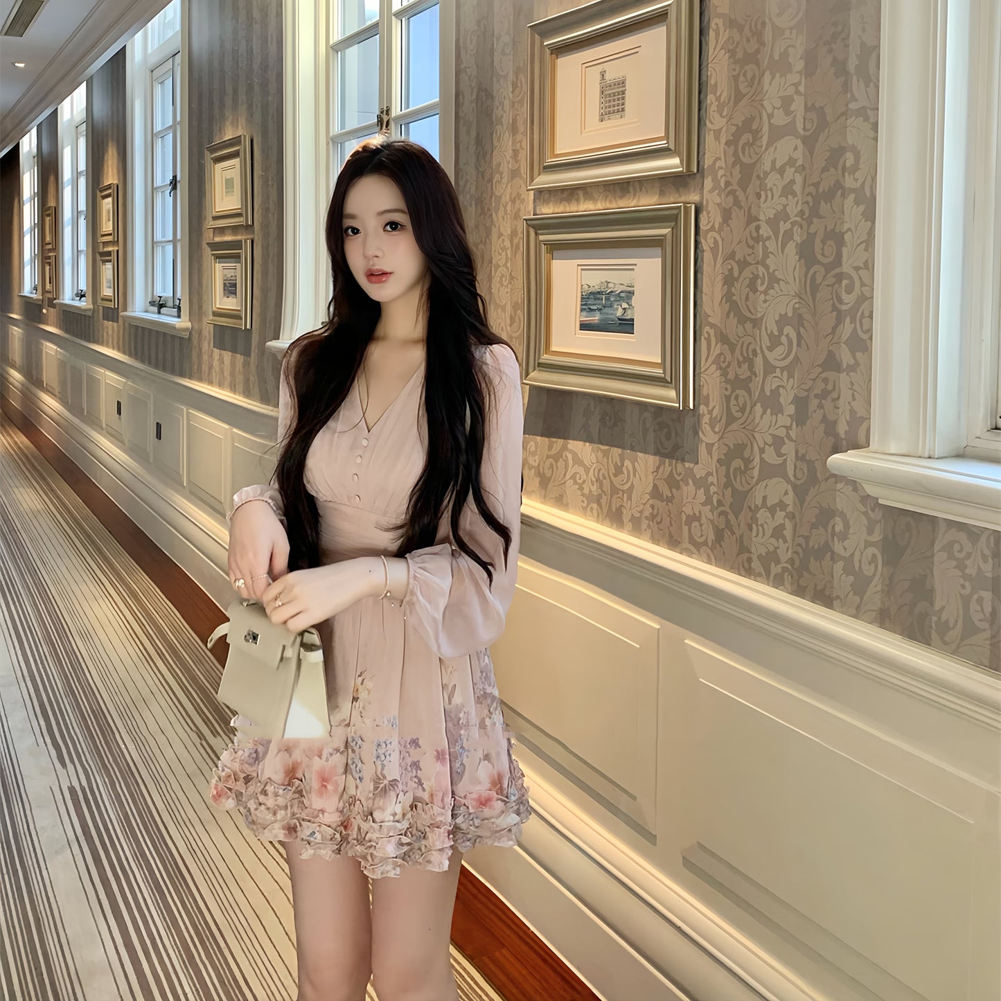 【dress】ギャザーフリルミニワンピース　N3262