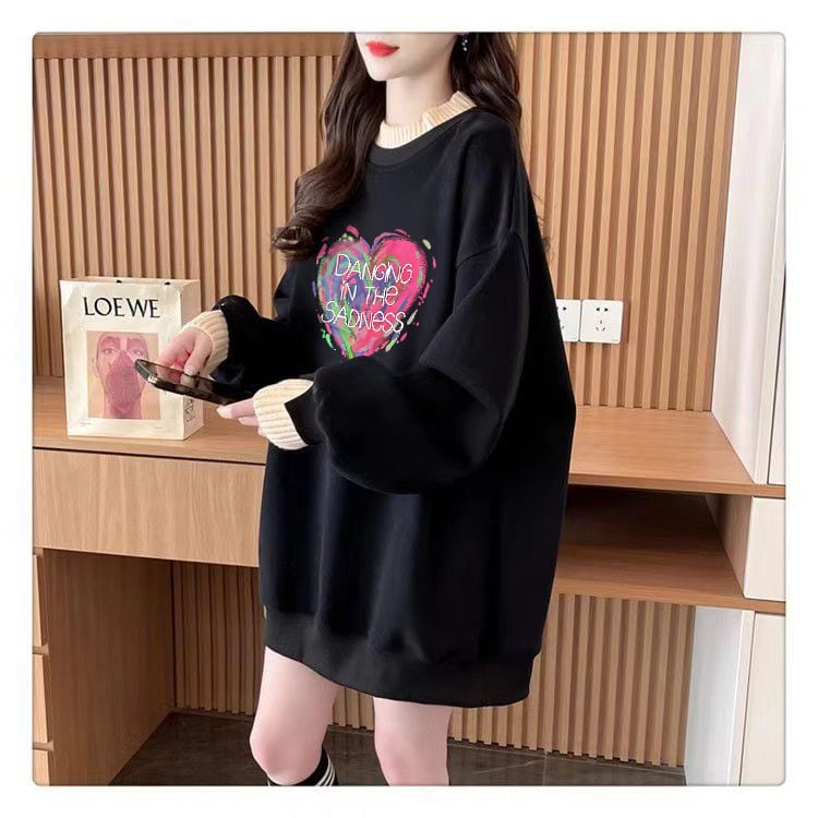 【tops】裹起毛プリントプルオーバー　M28815