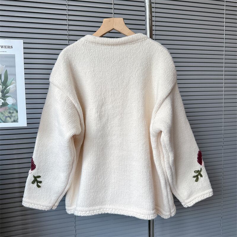 【outer】刺繍ニットカーデ　N2081