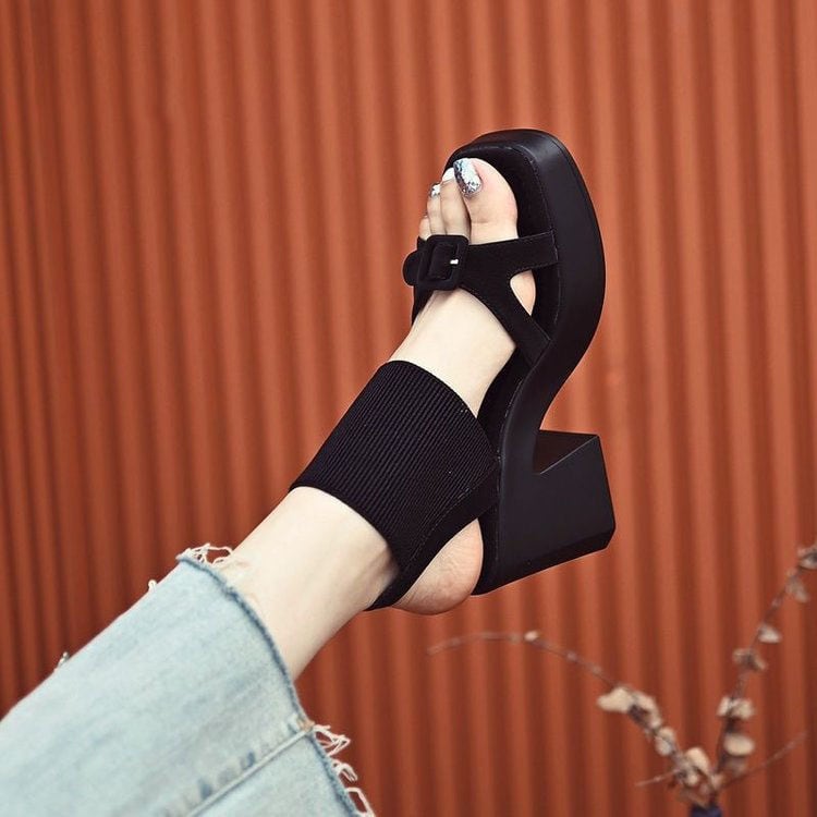 【Shoes】チャンキーヒールサンダル K0127