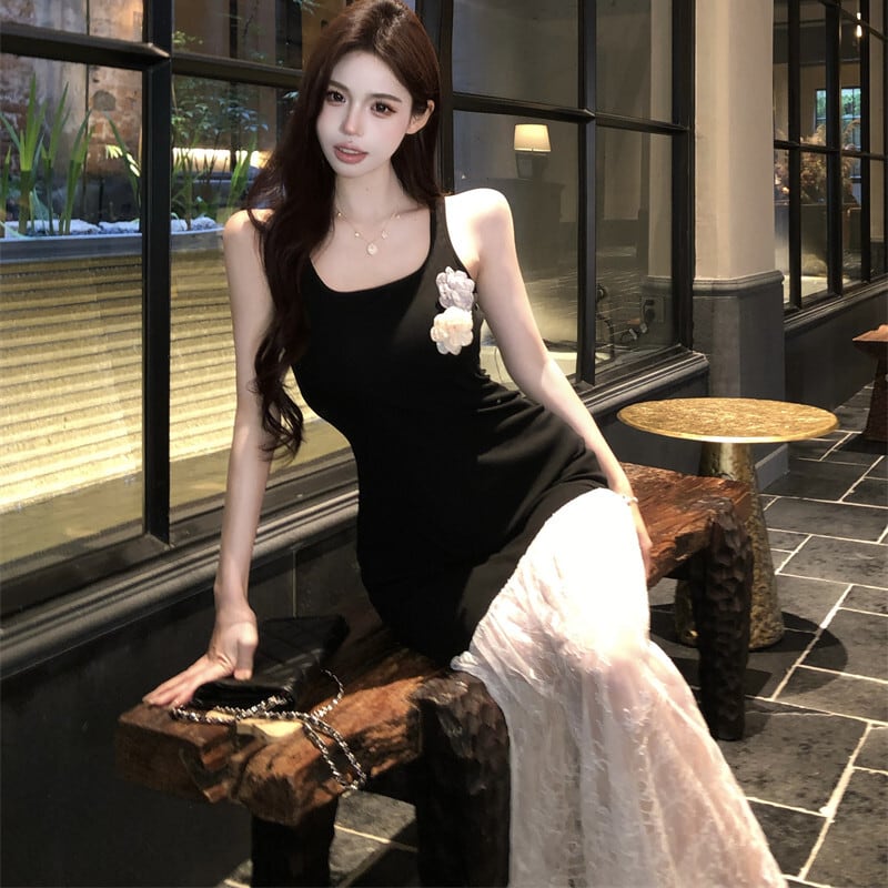 【dress】チュールコンビキャミワンピース　M30179