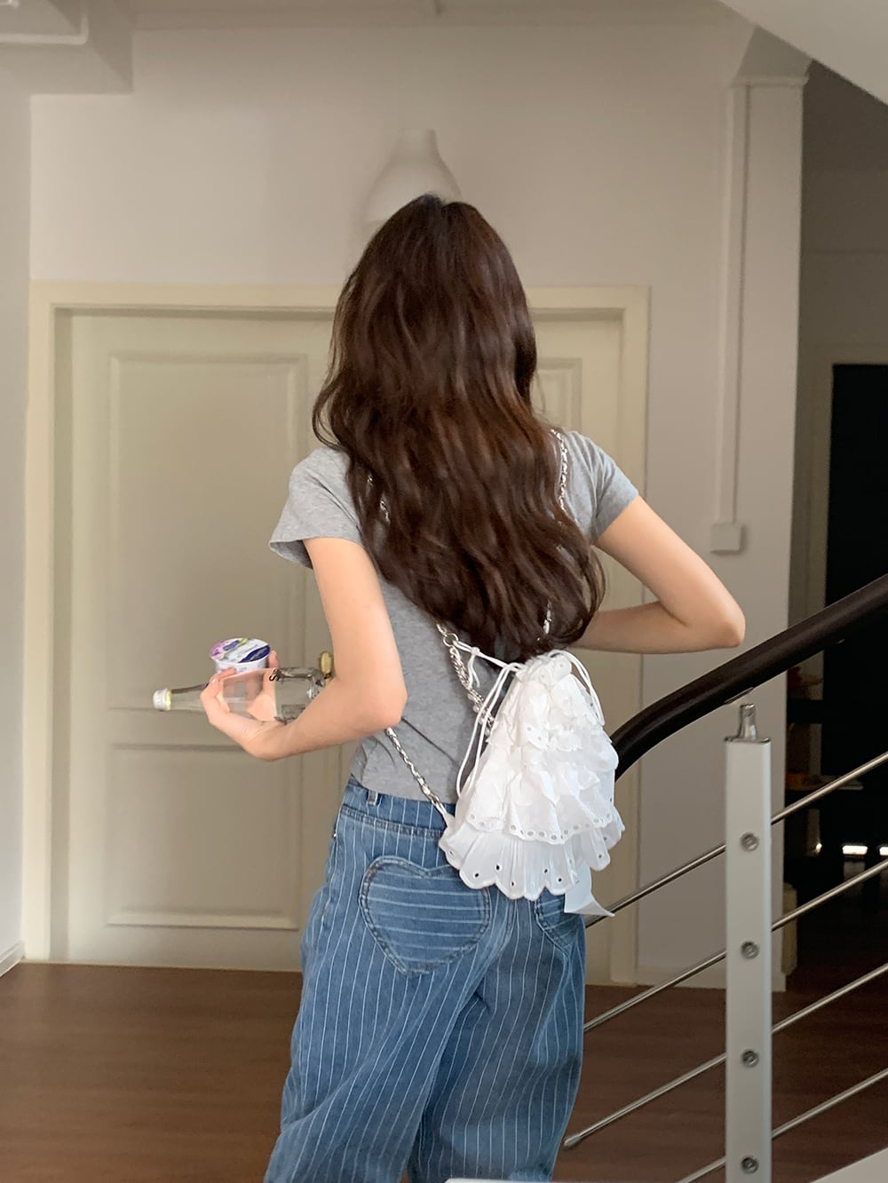 【tops】リボン付きTシャツ　M24988