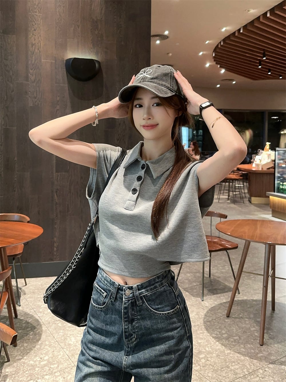 【tops】POLOネックTシャツ　M23916