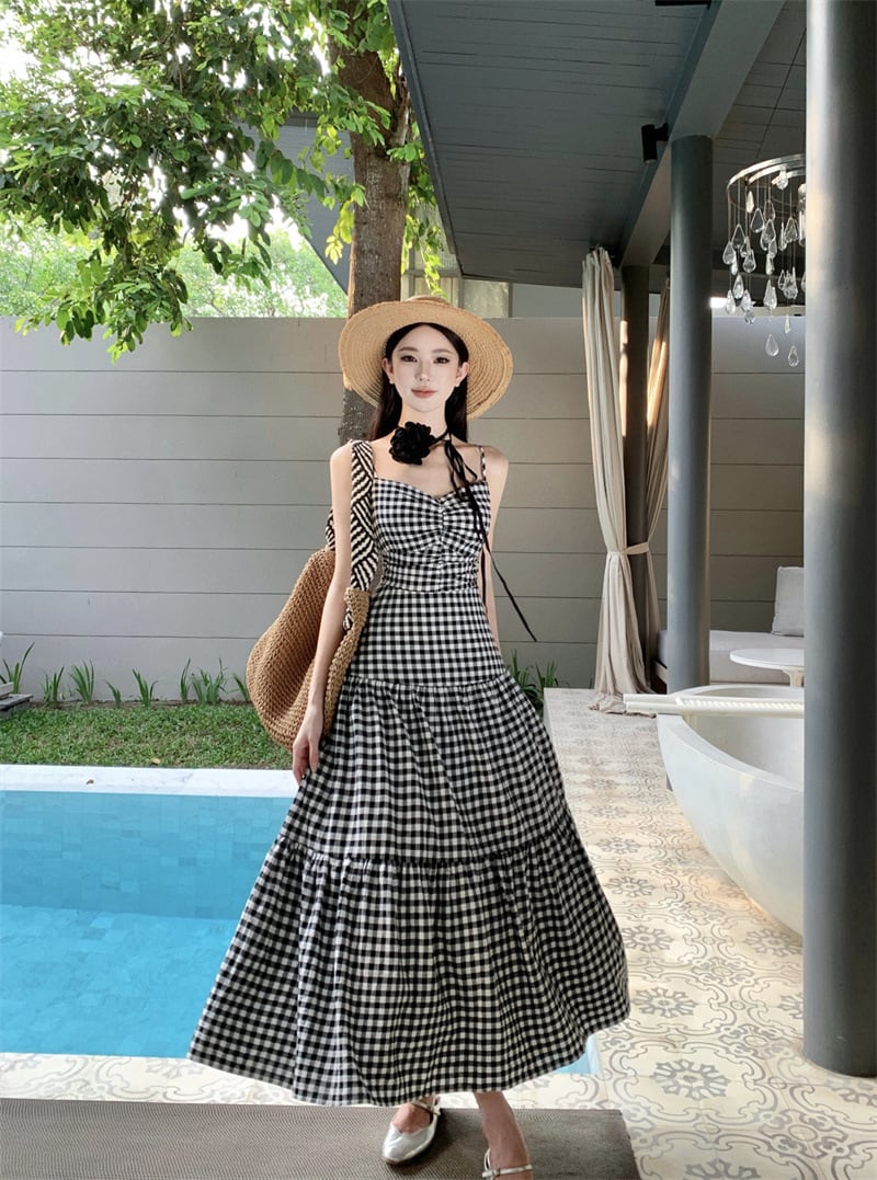【dress】チェック柄キャミワンピース　M24918